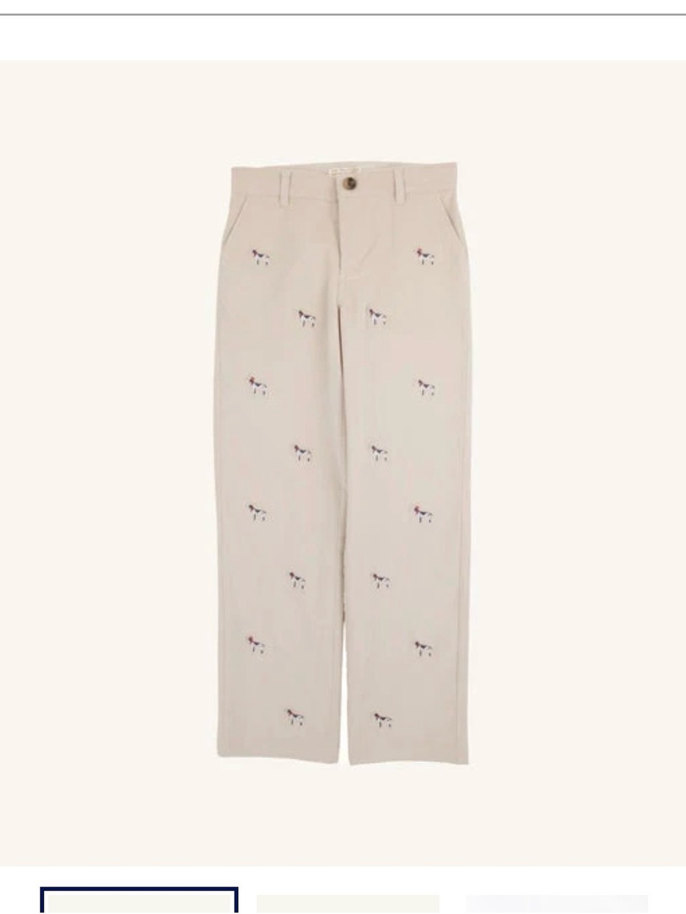 Critter Prep School Pant - Osprey Oatmeal w/ Santa Dog Embroidery - Corduroy